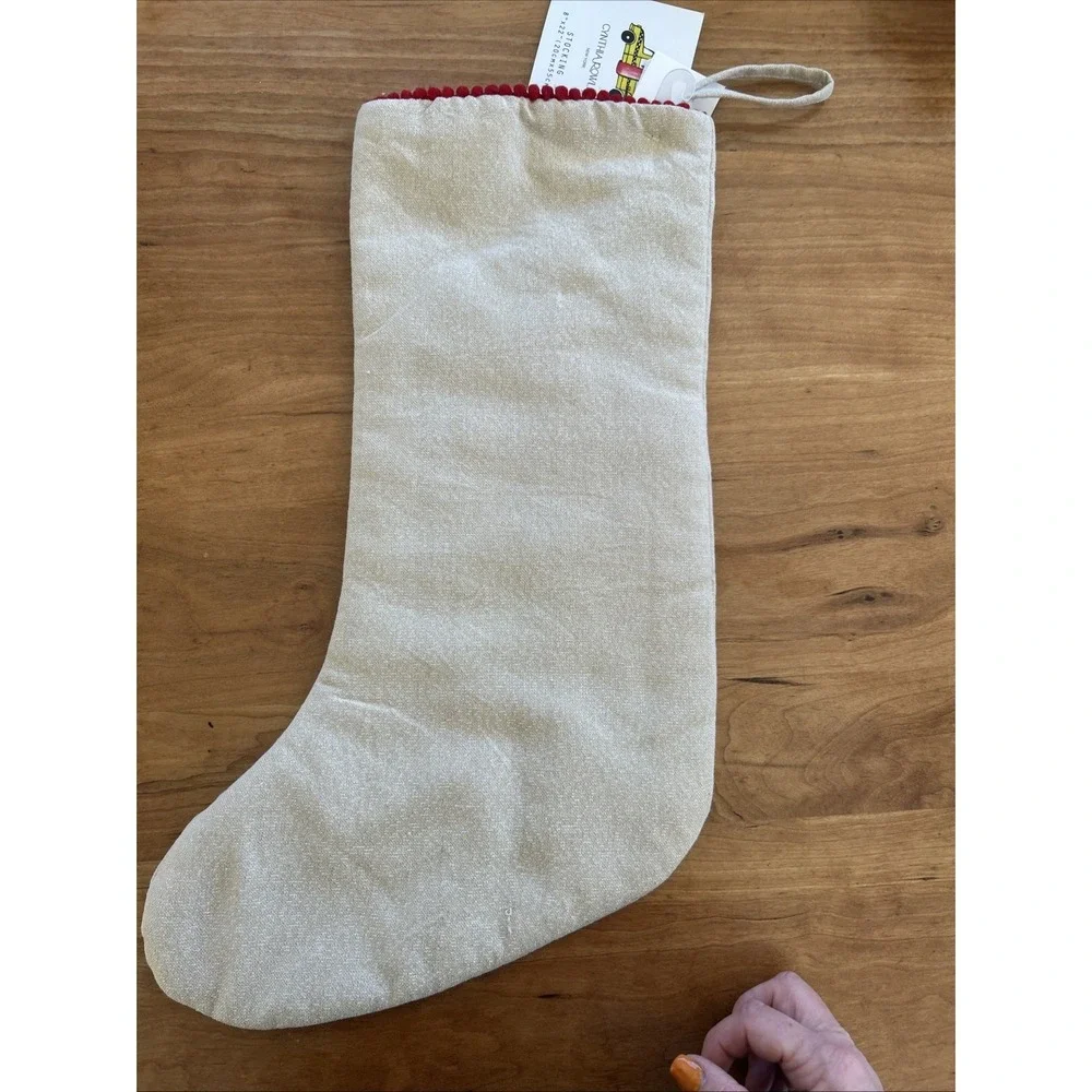 CYNTHIA ROWLEY Santa Christmas Tree Lights Stocking‎ 22 inch